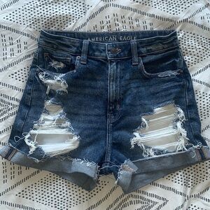 American Eagle high waisted shorts dark wash size 2